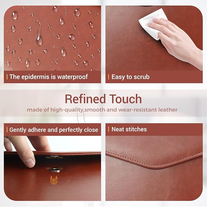 Professional Trifold Padfolio with Magnetic Closure – A4 Letter Portfolio Organizer for Business Meetings, Interviews & Presentations, Document Folder with Notepad Holder Brown