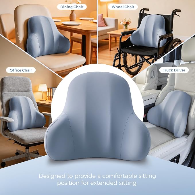 BABUR Ergonomic Memory Foam Lumbar Support Pillow for Car, Back Pain Relief | Ergonomic 100% Memory Foam, Back Pain Relief, Comfort Lower Back Support for Office Chairs, Car Seat, Wheelchair