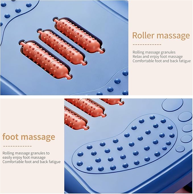 Foot Rest for Under Desk with Massage Rollers - 120Lbs Max Ergonomic Office Foot Stool for Home & Work, Relieves Leg & Back Pain