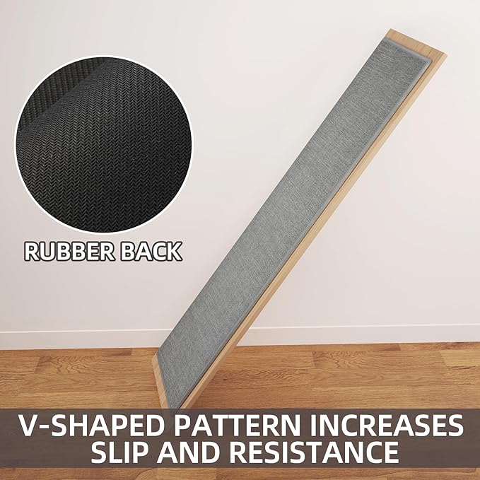 SUMLANS Kitchen Mat Set of 2 PCS, Cushioned Non Slip Rugs for Kitchen Floor, Absorbent Runner Comfort Standing Mats Washable for Kitchen, Office, Home (Grey, 17.3"x47"+17.3"x30")