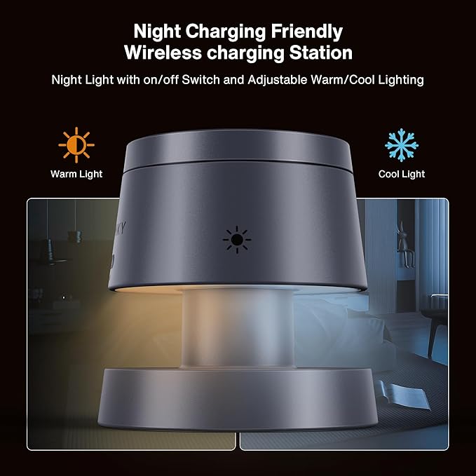 iVANKY 15W Fast 4 in 1 MagSafe Wireless Charger Station with Night Light, 3 in 1 Fast Charging Stand for iPhone 17e/17/16/15/14/13 Pro Max Air, Apple Watch, Airpods（Includes 33W Adapter） ﻿ ﻿
