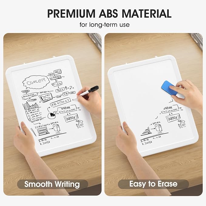 MaxGear Small Dry Erase Board 8.5x11 Inches, Double Sided Mini Whiteboard | Writing Board for Wall, Desk, Fridge, Includes 4 Markers and 2 Magnets, Smooth Dry-Erase Surface, Lightweight and Portable
