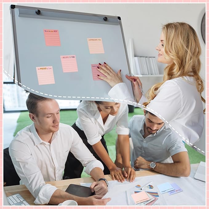 Yinder 12 Pcs Inspirational Sticky Notes Thank You Gift Motivational Sticky Note Pad Employee Appreciation Gift Bulk for Staff Coworker Teacher Nurse Office Groups 3 x 3'' (Appreciation,Aesthetics)