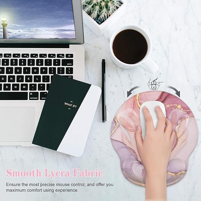 Lateefah Mouse Pad with Wrist Rest, 3-in-1 Gaming Mouse Pad and Keyboard Wrist Rest, Ergonomic Memory Foam Mousepad with Wrist Support for Keyboard and Mouse