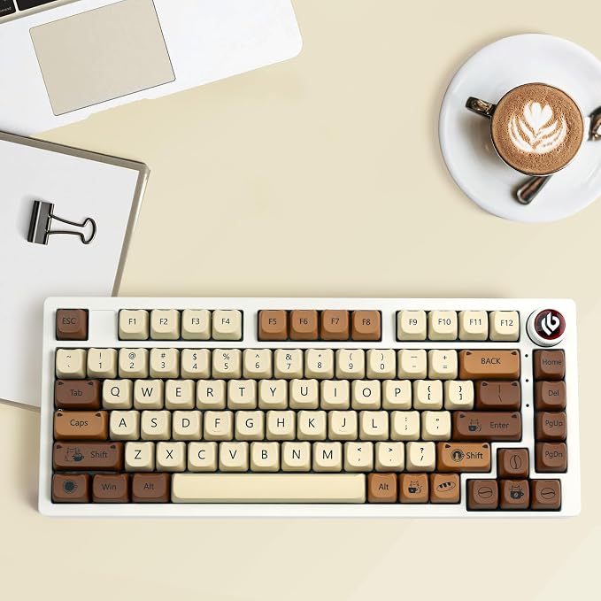 XVX Cute Cat Keycaps, Thick PBT Keycap Mao Profile, 141 Keys Keyboard Keycaps, Dye-Sublimation Keycap Set Compatible with 60% 75% 96% 100% Cherry Gateron MX Switches Mechanical Gaming Keyboard