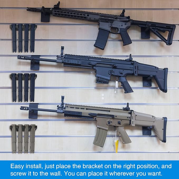 Solid ABS 4-Slot PMAG Wall Mount & Magazine Rack, 1 Pcs | Standard Capacity Mag Holder, Home Tactical Storage, Heavy Duty Display Stand, Room Organizer