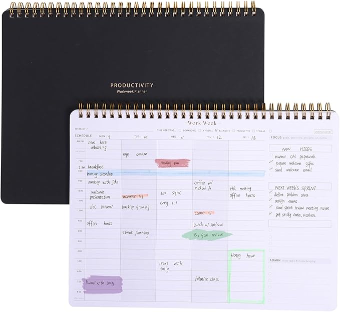 Weekly To Do List Planner with Hourly Schedule - A4 Workweek Desk Pad, 54 Sheets Weekday Planning Notepad, Workday Appointment Planner Book to Organize Your Daily Productivity - Undated Agenda