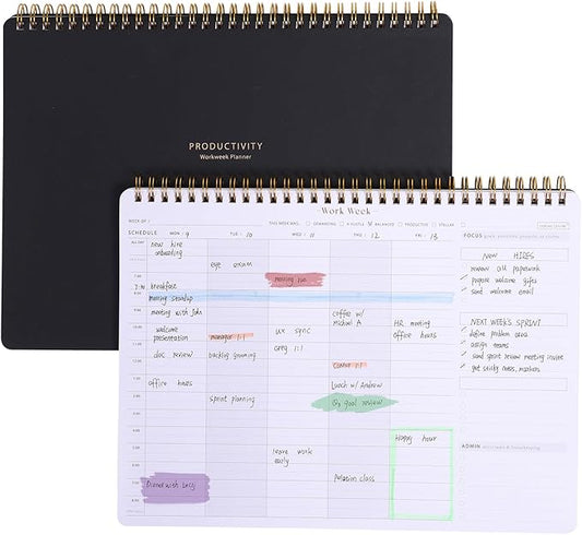 Weekly To Do List Planner with Hourly Schedule - A4 Workweek Desk Pad, 54 Sheets Weekday Planning Notepad, Workday Appointment Planner Book to Organize Your Daily Productivity - Undated Agenda