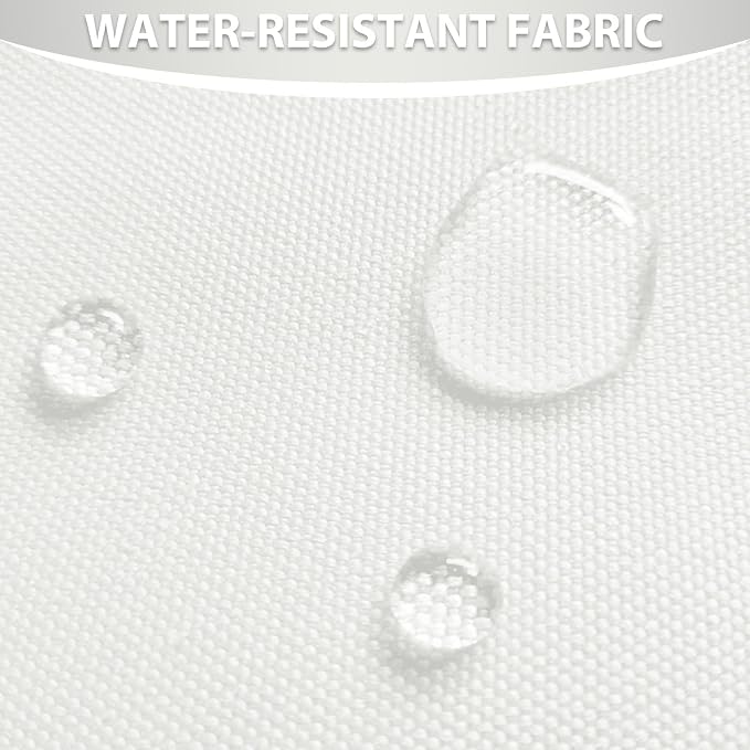 Waterproof Canvas Fabric by The Yard 58inch 600D Upholstery Material Polyester Fabric Outdoor Water Resistant Fabric for Sewing Chair Patio Cushion Purse Bag Interior, 15 Yard White