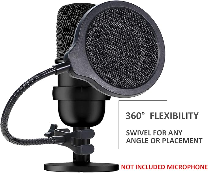 HyperX SoloCast Mic Pop Filter - Professional 4 Inch 3 Layers Metal Windscreen Pop Screen Compatible with HyperX SoloCast Microphone by YOUSHARES
