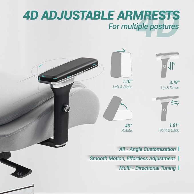 Big and Tall Office Chair 750lbs, Heavy Duty Ergonomic Mesh Desk Chair, 500+lbs Capacity, Extra Wide Seat, High Back Executive Computer Chair for Heavy People, Grey