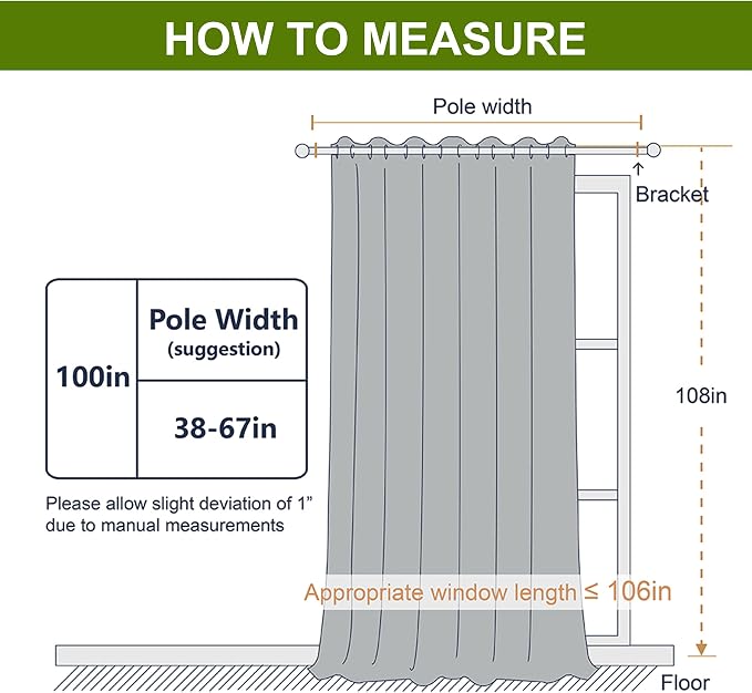 NICETOWN Extra Wide and Long Curtain - Thermal Insulated Drape Voice Canceling for Room Divider/Patio/Glass Door (White, 100 inches Width, 108 inches Length, Single Piece)