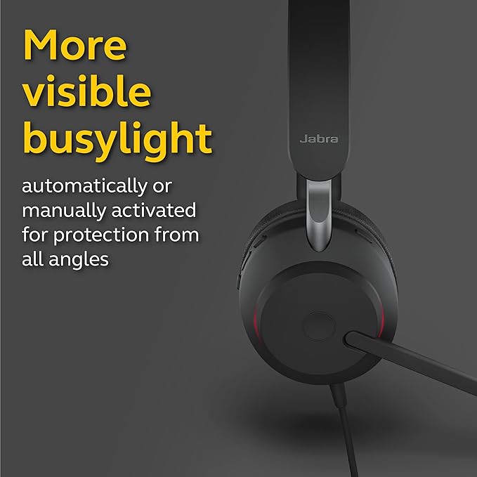 Jabra Evolve2 40 UC Wired Headphones, USB-A, Mono, Black – Telework Headset for Calls and Music, Enhanced All-Day Comfort, Passive Noise Cancelling Headphones, UC-Optimized with USB-A Connection