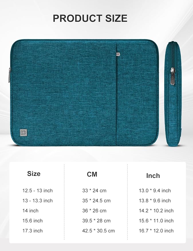 DOMISO Laptop Case Laptop Sleeve Cover Compatible with 15 inch MacBook Air M4/A3241 2025, M3/A3114,M2/A2941,15 inch MacBook Pro A1990 A1707,Compatible with Dell XPS 15 Plus with Pocket, Teal