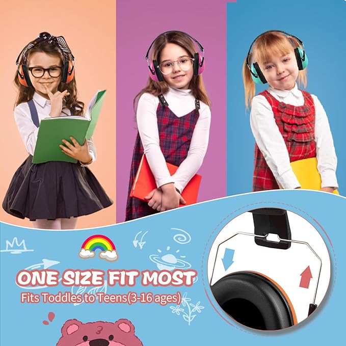 MelonArt Kids Ear Protection Ear Muffs Noise Cancelling Headphones for Kid Toddler Adult Autism Sensory, 27dB Noise Reduction Earmuffs Hearing Safety for Shooting Monster Truck Concert Fireworks