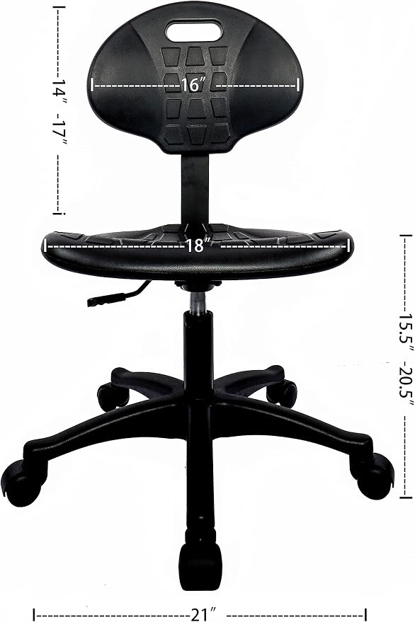 TAKE UR SEAT Ultimate All Purpose Stool, Heavy Duty, Built and Shipped Within 24 Hours, Desk Height 16-21", Great for Medical, Lab, Cleanroom, Spa, Salon, Office, Shop, Garage (Nylon)