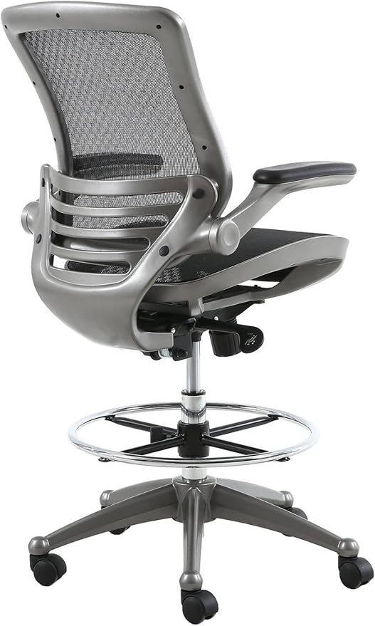 Harwick Evolve All Mesh Heavy Duty Drafting Chair, Gunmetal Finish