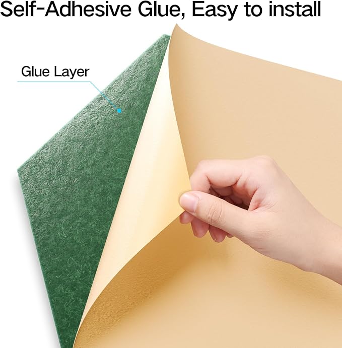 22 Pack Self-Adhesive Acoustic Panels 12" X 10" X 0.4" - Sound Proof Foam Panels with High Density, Y-Lined Design, Flame Resistant, Absorb Noise and Eliminate Echoes(Muted Green)