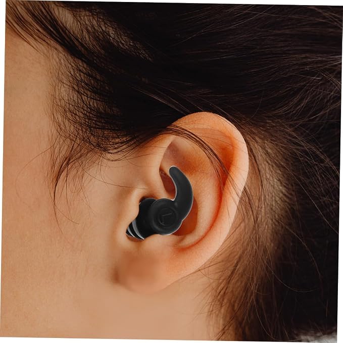 Advanced Silicone Noise Cancelling for Sleeping and Concerts, Waterproof 3-Layer Sound Blocking for Students and Travel, 2 Pairs Black Blue