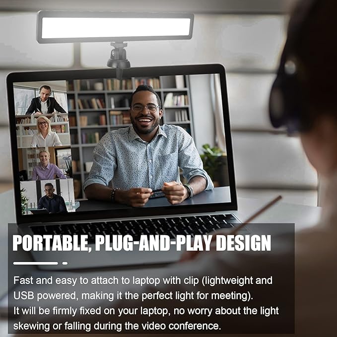 luxceo Video Conference Lighting, Zoom Light for Remote Working, Webcam Lighting for Laptop, Zoom Calls, Live Streaming, Online Class, Self Broadcasting, Video Conference Light Kit for Zoom Meeting