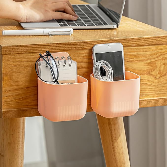 Magnetic Cup Holder Storage Rack, Magnetic Locker Organizer for Fridge Pen, Holder for Laundry, Board, Desks, Dresser, Pink