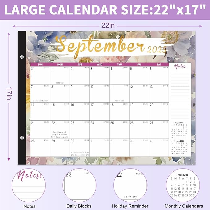 Gannyfer Desk Calendar 2027-2028 - 18 Month Large Desk Calendar, Use January 2027 to June 2028, 22" x 17" Desktop Pad Calendar, Office Supplies Perfect for Planning and Organizing In Your Home, School or Office (6 Stickers Included)