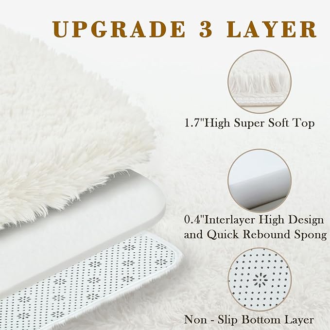 Rugs for Living Room 5x8, Alfombras para Salas Shag Large Plush Soft Area Rug, Shaggy Carpets for Bedroom,Boys Girls Home Decor Aesthetic(Cream, 5 x 8)