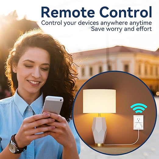 4 Pack Smart Plugs, WiFi Outlets Work with Alexa&Google Assistant,15A/1800W Max, Smart Sockets with Remote Control, Timer Plug with Group Control, No Hub Required, ETL & FCC Certified, 2.4ghz only