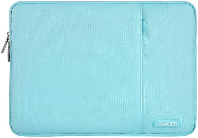 MOSISO Laptop Case 13.3 inch, 13-13.3 inch Laptop Sleeve Compatible with MacBook Air/Pro 13/Pro 14 M5 M4 M3 M2 M1, HP Dell ASUS Lenovo,Polyester Vertical Computer Sleeve Bag with Pocket, Turquoise