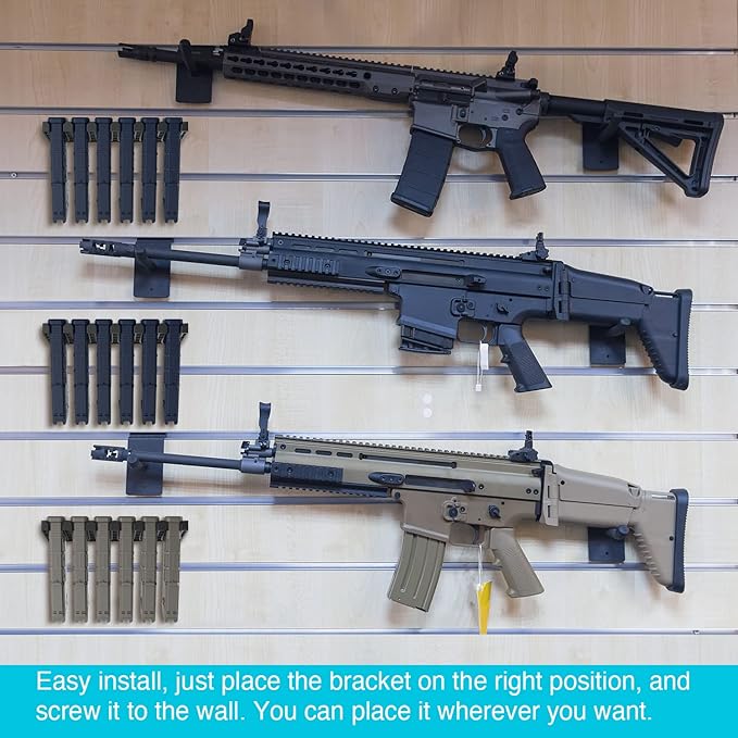 Solid ABS 6-Slot PMAG Wall Mount & Magazine Rack | Standard Capacity Mag Holder, Home Tactical Storage, Heavy Duty Display Stand, Room Organizer