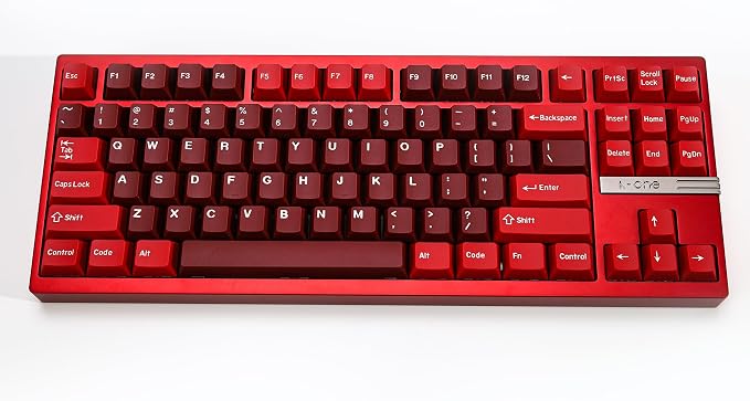 Jamon PBT Double Shot Keycap Set,174 Keys Red Custom Key Cap Keycaps 70 Percent Cherry Profile Keycaps for 61/64/68/84/87/100/104/108 Mechanical Keyboard