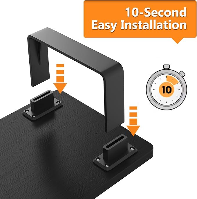 Monitor Stand Riser with 50 LB Capacity, Stable Wood Computer Monitor Stand for Desk Organizers, Computer Riser Monitor Shelf for PC Laptop Notebook Printer Computer iMac, 1-Step Installation, Black