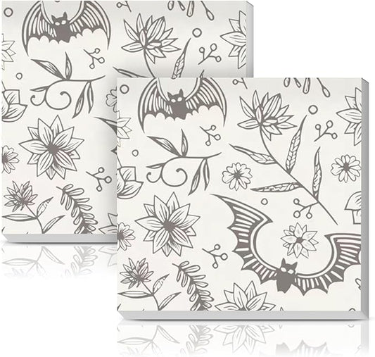 Sticky Notes 3x3 Inches, 2 Pads Cute Colorful Self-Stick Note Pads, Easy to Post for Home, Office and Daily Life Organization Cute Bat