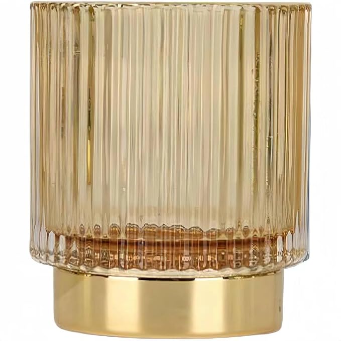 Exquisite Pen Holder for Desk Cute Office Supplies Cubicle Decor Kawaii Workspace Accessories Boho Makeup Organizer for Women Girls Pencil Cup Aesthetic Clear Caddy for Home Office (Small Gold)
