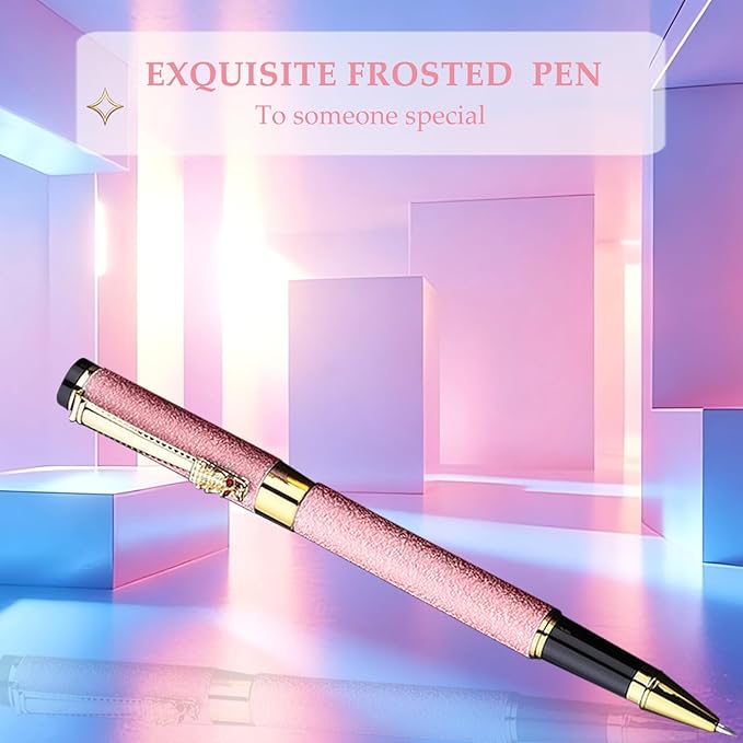 Luxury Pen,Best Luxury Ball Pen Gift Set for Women,Black Ink Fancy Pen Refillable for Executive Office,Professional,pretty pens,cool pens,Nice cute Designer Pen(Pink)