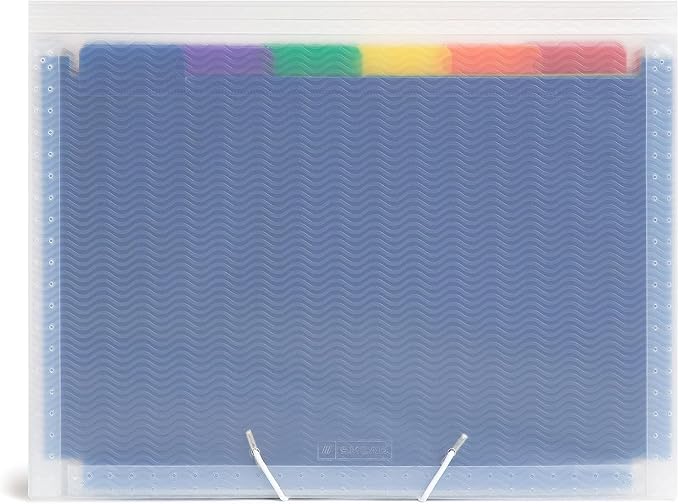 Smead Desktop Poly Expanding File Folder Organizer, Accordion File, Paper Document Storage, 24 Pockets, Flap and Cord Closure, Letter Size (70897)