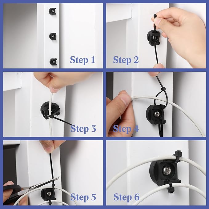 Yookeer 180 Pieces Magnetic Zip Tie Mount Multipurpose Cable Holder Magnets Magnetic Wire Management Bases with Heavy Duty Zip, Mount Nylon Cable Ties in Total (22mm)