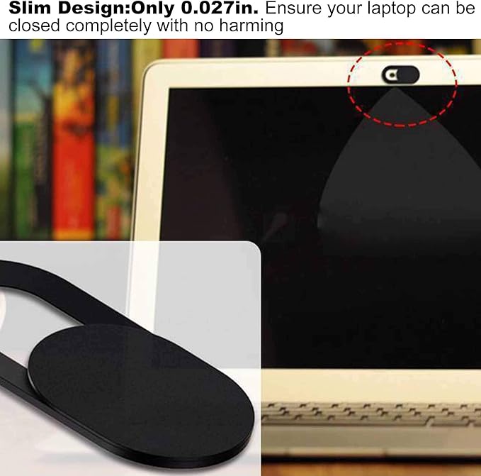 [12 Pack] Slide Webcam Cover Ultra Slim Web Camera Cover fits Laptop, Desktop, PC, Macboook Pro, iMac, Mac Mini, Computer, Smartphone,Protect Your Privacy Security,Strong Adhensive-6 White+6 black