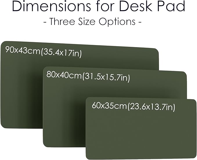WAYBER Leather Desk Pad Protector, Waterproof Mouse Pad, PU Desk Mat, Office Desk Cover, Desk Writing Mat for Office/Home/Work/Cubicle (Green/Gray) 35.4x17in