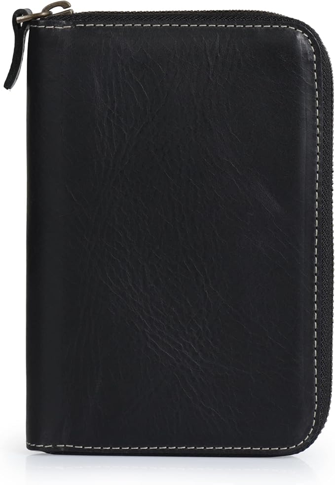 Londo Genuine Leather Padfolio – Portfolio Folder with Pencil Holder, Notepad & Zipper Closure for Business, Office & Travel