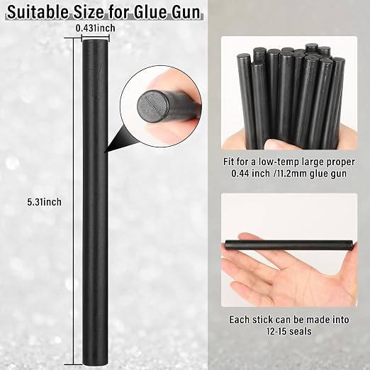 Sealing Wax Sticks, Paxcoo 20pcs Wax Seal Sticks, Glue Gun Sealing Wax Sticks for Wedding Invitations, Letter, Envelope, Cards and Crafts (Black)