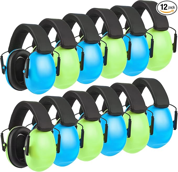 Amylove 12 Pcs Kids Ear Protection Noise Cancelling Headphones Ear Muffs Bulk 27db Adult Noise Reduction Hearing Earmuff(Universal Fit (kids & Adults),Fresh Style)