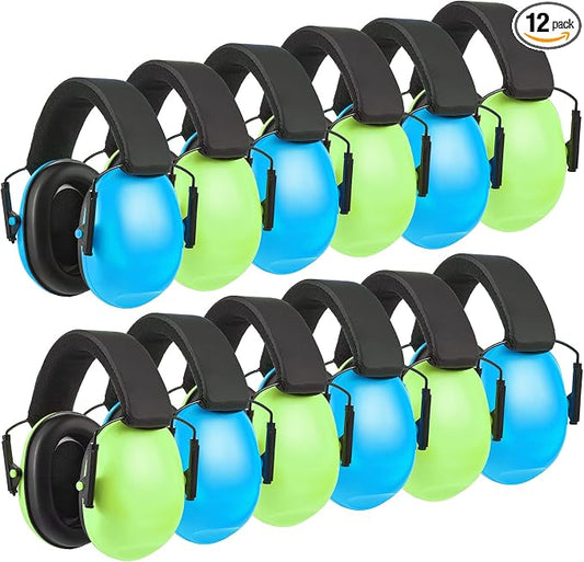 Amylove 12 Pcs Kids Ear Protection Noise Cancelling Headphones Ear Muffs Bulk 27db Adult Noise Reduction Hearing Earmuff(Universal Fit (kids & Adults),Fresh Style)