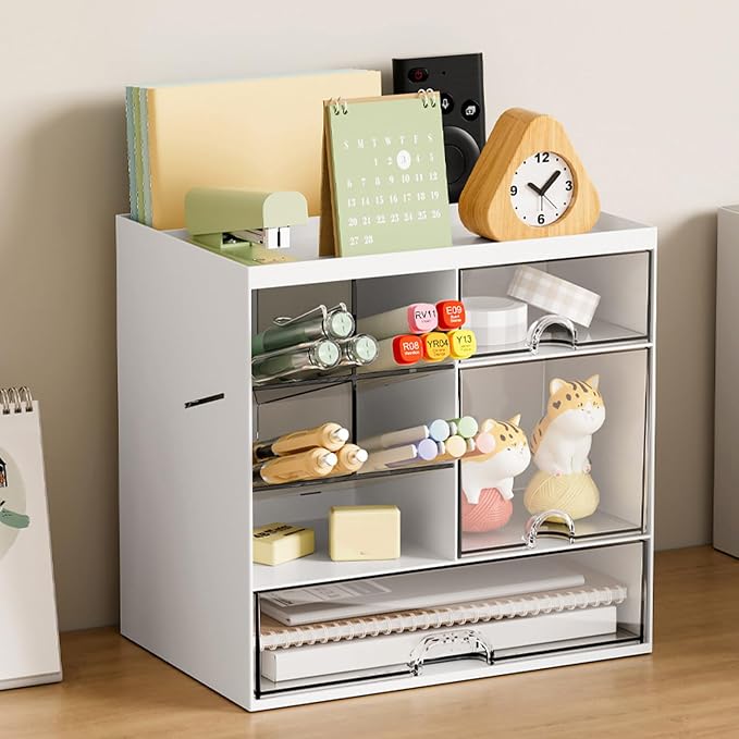 Desk Organizers with Drawers Pen Holders Multifunctional Desktop Organizers Makeup Organizers Office School Supplies