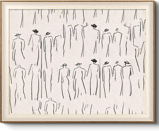 VIYYIEA Framed Wall Art for Living Room, Sketch Canvas Prints, Minimalist Home Decor, Abstract Painting Picture, Bathroom Wall Decor Gifts for Friends or Family - 20L x 16W
