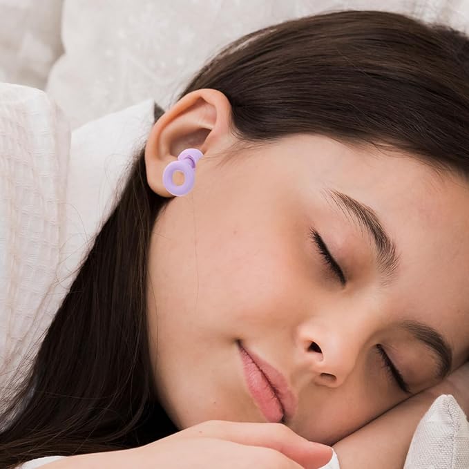 Uonlytech Reusable Silicone for Sleeping and Noise Reduction, 1 Pair Violet Noise Cancelling for Work, Travel, and Concert Hearing Protection