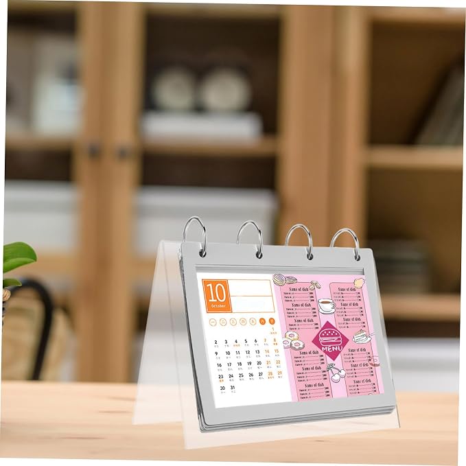 LABRIMP Transparent Acrylic Flip Display Stand for Menus and Calendars V Shaped Document Holder Sturdy and Stable Design for Restaurants Offices and Home Decor Easy to Clean