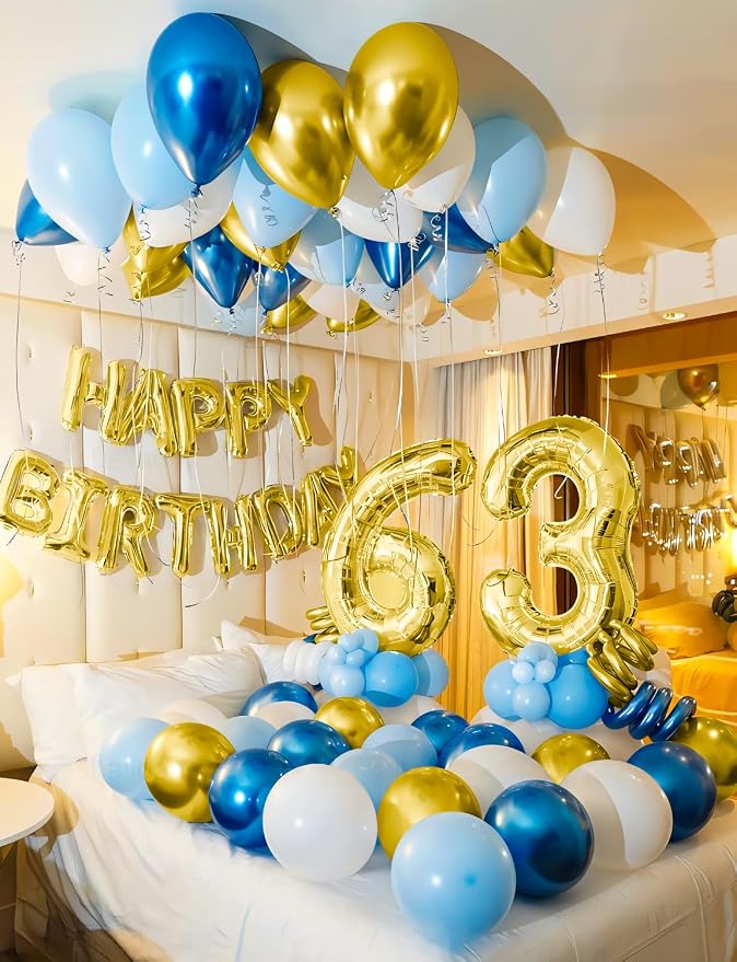 Navy Blue and Gold Balloons Garland Arch Kit, Father Day Balloon Arch Kit with Metallic Navy Blue Gold and Confetti Balloons for Father's Day, Birthday, Grad, Baby Shower, Wedding Party Decor