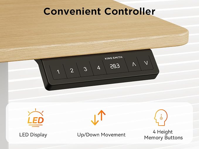 WALKINGDESK 55X45 Inches Reversible L Shaped Standing Desk Height Adjustable with Cup Holder, Electric Corner Computer Desk, Sit Stand up Home Office Desk, Ergonomic Gaming Desk, Oak