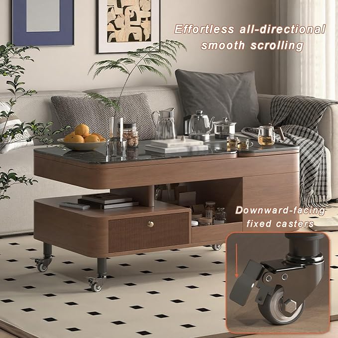 Mobile Metal Table Legs Equipped with Wheels Height-Adjustable Powder-Coated Finish Water Proof and Rustproof 300kg Load Ability Easy Assembly (4-Piece Set)